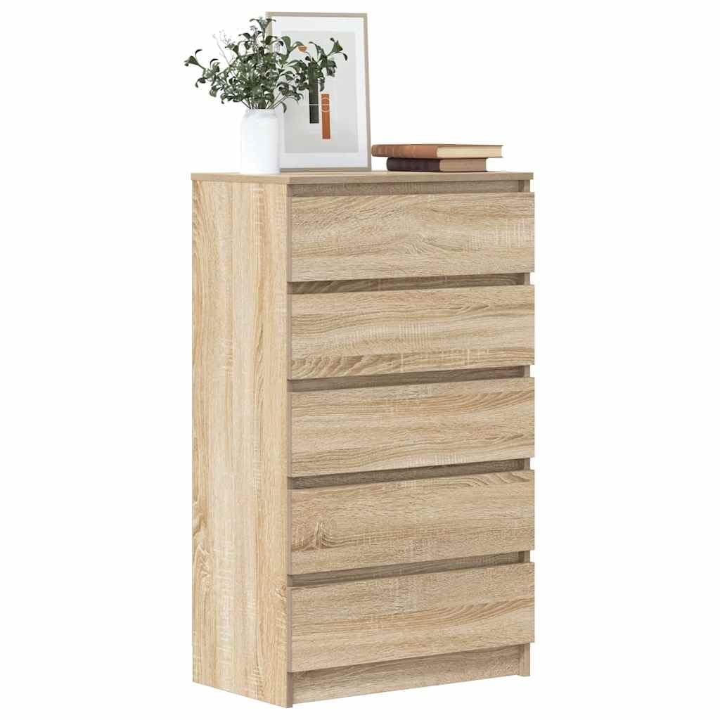 vidaXL Cassettiera Rovere Sonoma 60x36x103 cm in Legno Multistrato