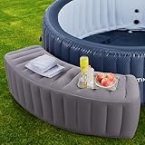 Inflatable Spa Surround Bench Hot Tub Step Spa Side Table Outdoor Portable Air Seat Pool Accessory Yard Home Garden Patio Lawn Backyard Bathtub Universal Curved Footstep