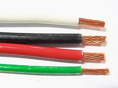 100' EA THHN THWN 6 AWG GAUGE BLACK WHITE RED COPPER WIRE + 100 8 AWG GREEN