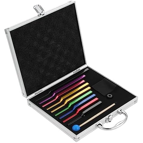 ETERMETA Solfeggio Tuning Fork Set - 9 Tuning Forks (174 Hz, 285 Hz, 396 Hz, 417 Hz, 528 Hz, 639 Hz, 741 Hz, 852 Hz, 963 Hz), with an Exquisite Aluminum Box Cover