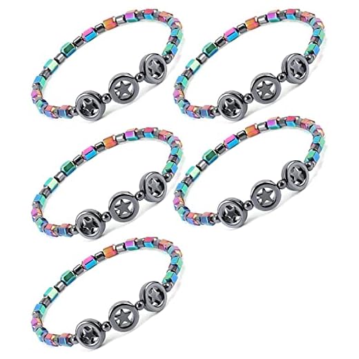 5PCS magnetisk smal hematit anklet, magnetisk smal hematit anklet for viktminskning, kan effektivt minska ångest och sömnlöshet, långsiktigt slitage kan också ha effekten av viktminskning och kroppsfo
