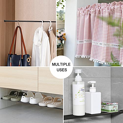 Goowin 6 Stück Teleskopstange, 40-70cm Spannstange ohne Bohren, rostfreie Feder, verstellbare Spannstange für Schrank, Küche, Schrank, Kleiderschrank, Bücherregal (schwarz)