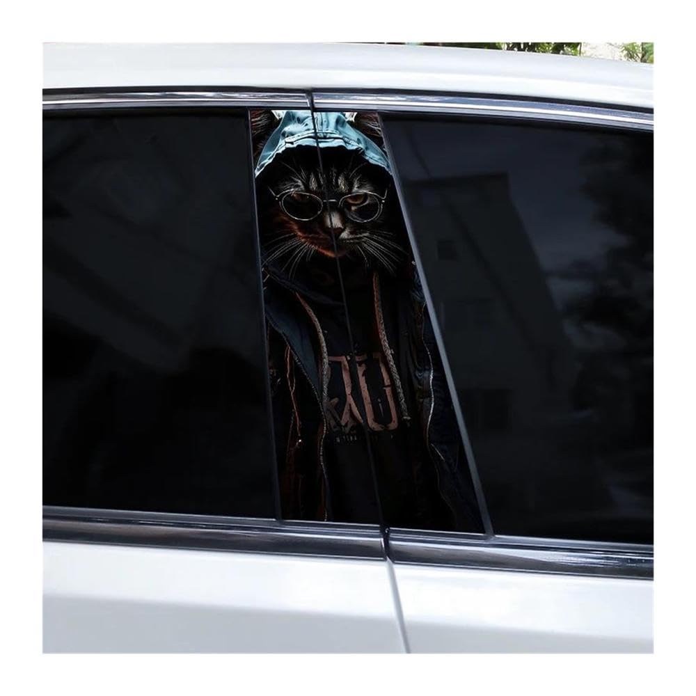 Decorative Items 2pcs Animal Pattern Car B-Pillar Scratch Resistant Decoration Decals(F)