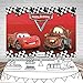 Botong 7x5ft Cartoon Car Birthday Party Themed Backdrops Car Racing Story Black White Grid Red Photo Backgrounds for Photography Birthday Party Banner
