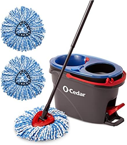O-Cedar EasyWring RinseClean Microfiber Spin Mop & Bucket Floor Cleaning System with 2 Extra Refills