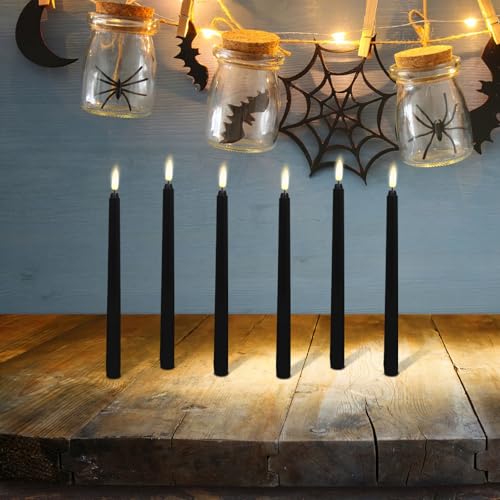 Velas LED negras decorativas para evitar manchas de cera en Halloween 6