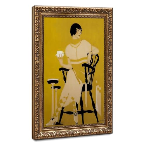 Toile vintage Americana Coles Phillips Fadeaway Girl décoration murale cadre suspendu 50x76cm