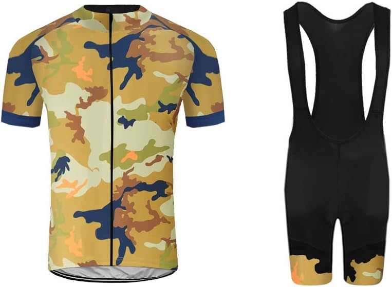 UGLY FROG Men's Cycling Jersey Set Moisture Wicking Breathable Quick-Dry,Bike Shirt + 20D Padded Shorts