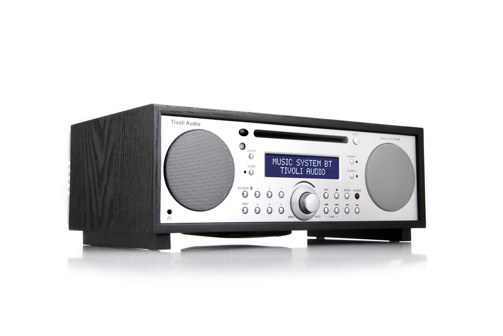 Tivoli Audio Music System BT Sistema Hi-Fi todo en uno AM / FM con Bluetooth para transmisión inalámbrica (Fresno Negro / Plata)