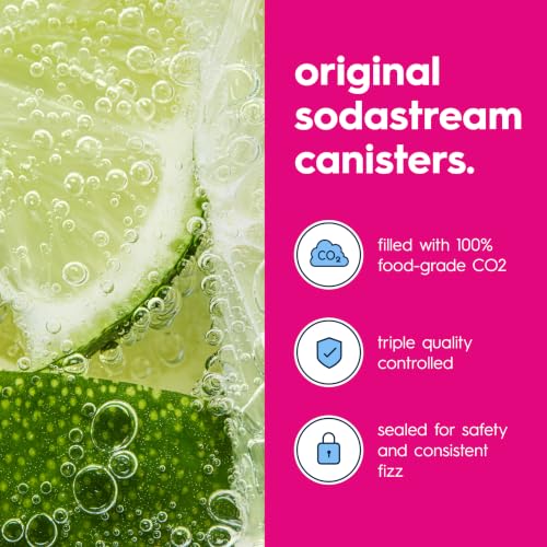 Image of SodaStream CO2 Gas Refill Pack - 2 Cylinders, Pink CQC System - Use box to return your empty cylinders and earn an Amazon.com Gift Card - Compatible with Terra, ART, E-Terra, Aqua Fizz and others