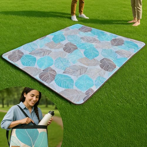 Picnic Blanket Waterproof Foldable – 2-in-1 Picnic Mat and Bag, L...