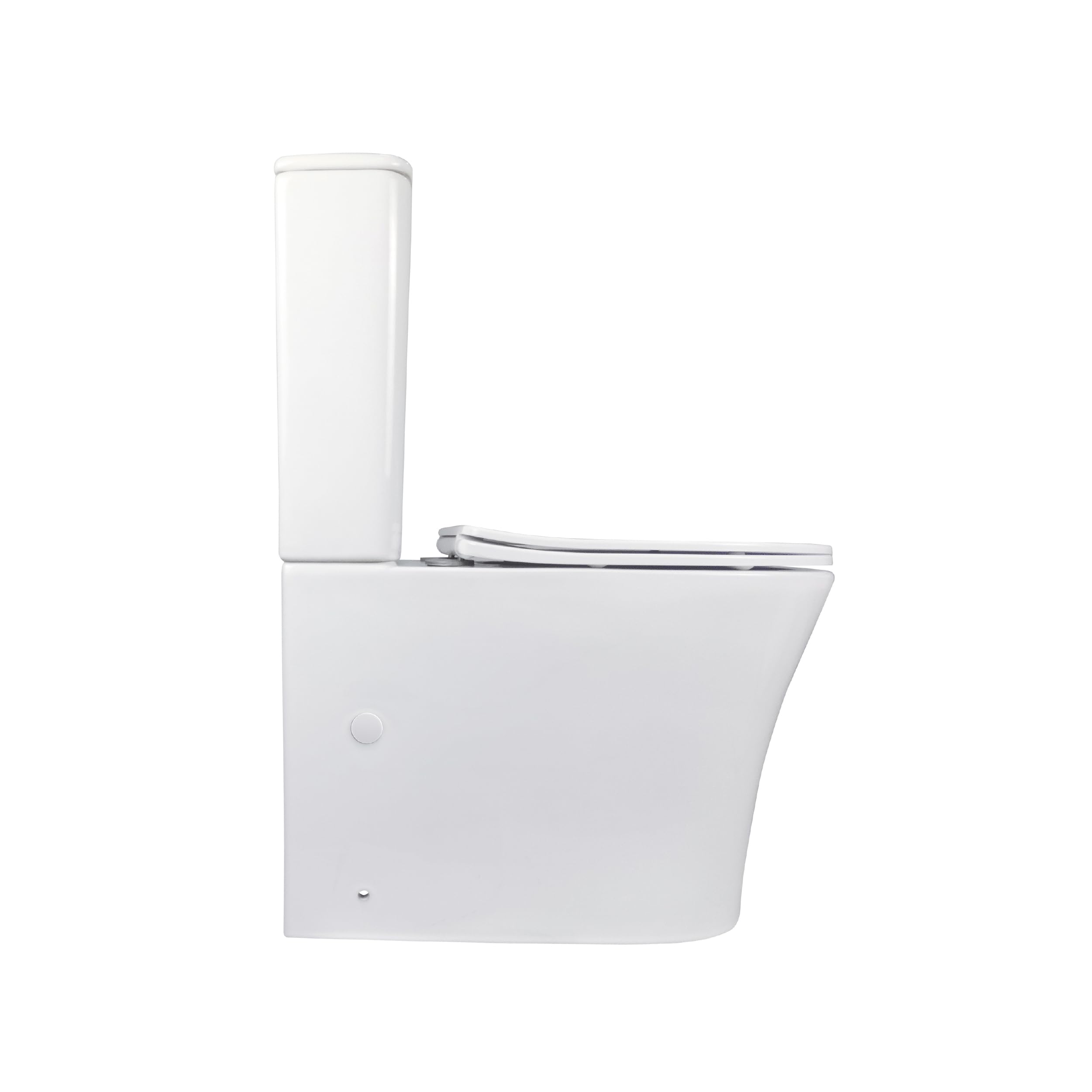 BAIKAL Confezione WC + manicotto estensibile 150-470 mm. WC compatto a pavimento con sistema Rimless e cisterna monoblocco a doppio scarico. Sanitario con doppia uscita e sedile con caduta