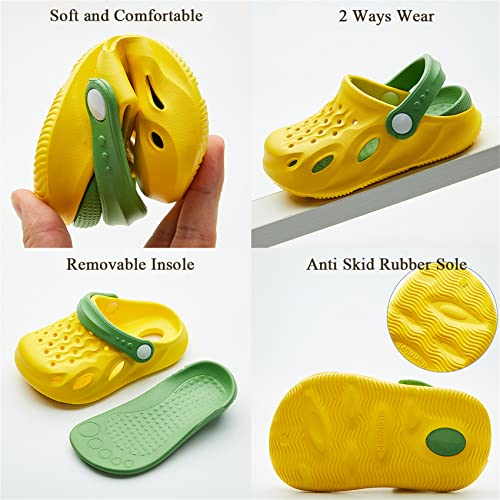 Peyarlie Toddler Boys Girls Cute Clogs Garden Shoes Slip On Shoes Lightweight Slides Slippers Summer Indoor Outdoor Kids Beach Pool Water Sandals #TOP3