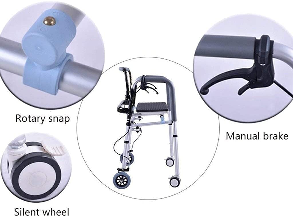 Marco para caminar plegable de aleación de aluminio para interiores para personas mayores con andador con ruedas Ayuda para caminar para andador estándar para discapacitados para ancianos The New