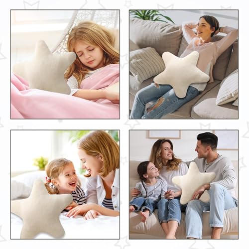 YISKY Stern Plüsch Kissen für Kinder, Flauschiges Stern Dekokissen für Wohnzimmer, Sofa und Schlafzimmer
