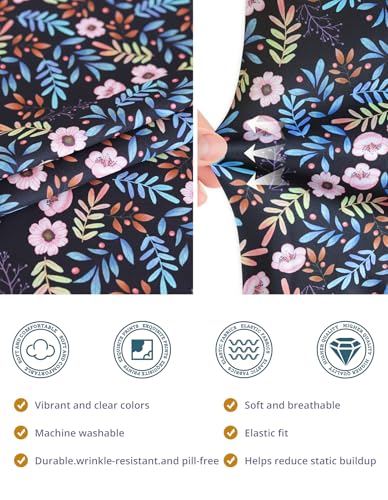 Image of Scrub Caps for Women with Buttons, Classic Surgical Caps | Double-Sided Printed, Adjustable,Long Hours, Sweatbands, Fabric Help Reduce Static Buildup