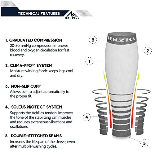 Image of NEWZILL Compression Calf Sleeves (20-30mmHg) for Men & Women Perfect Option to Compression Socks for Running Travel Nursing