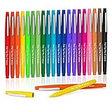 Lelix 20 Colors Felt Tip Pens, Medium Point Felt Pens, Assorted Colors Markers Pens For Journaling, Writing, Note Taking, Planner Coloring, Perfect for Art Office and School Supplies