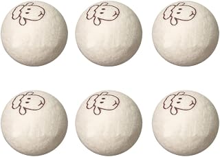 MSUIINT 6 bolas de secagem de lã, lã orgânica natural | GG, amaciante de tecido orgânico reutilizável ecológico, sem produtos químicos, anti-rugas, antiestático, reduz o tempo de secagem, com bolsa de armazenamento