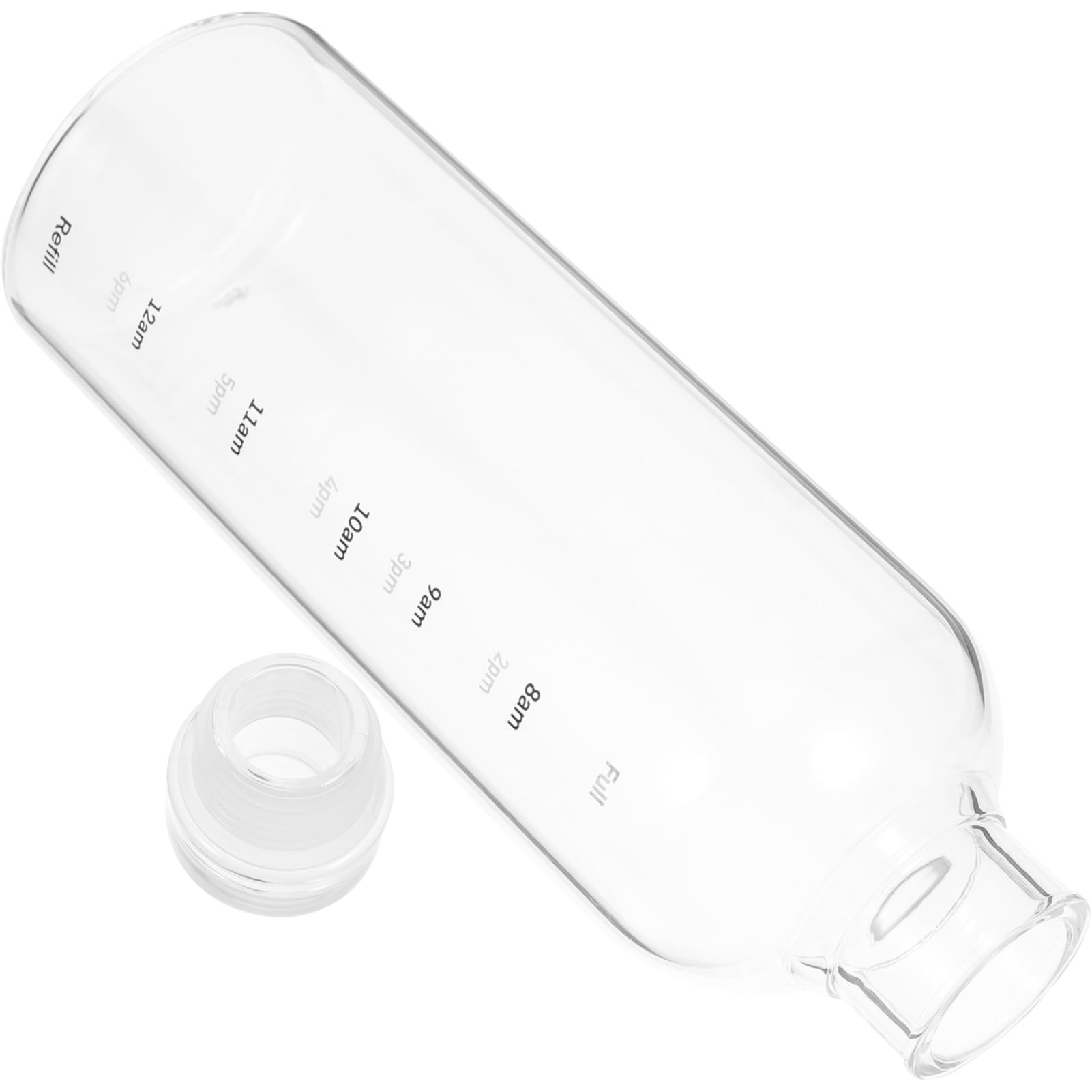 Bouteille D’Eau Vide 750ml en Verre, Portable pour Sport | Bords Lisses, Design Simple et Forme Créative, Usage Vélo et Yoga, Détails en Caoutchouc