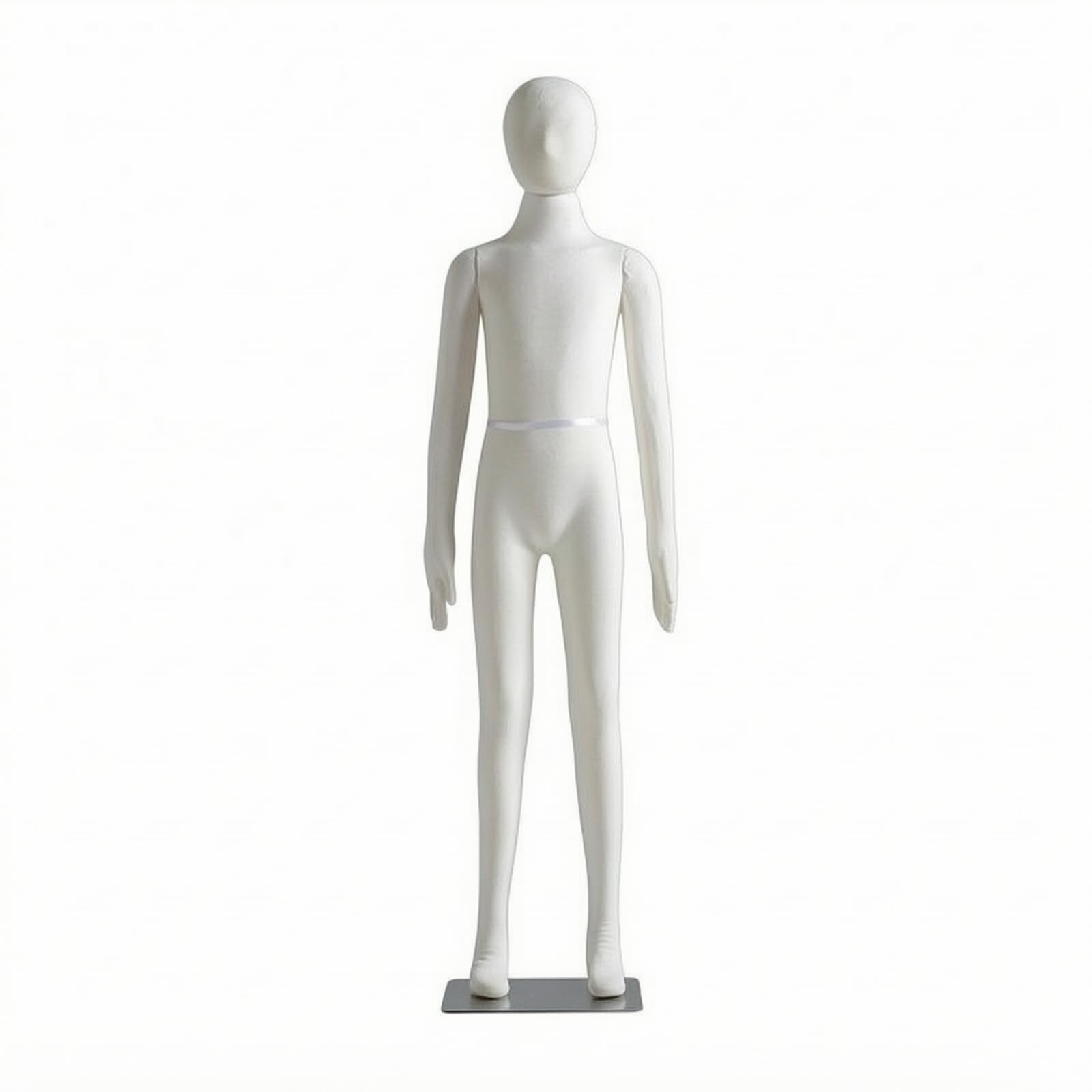 harayaa Kinder Schaufensterpuppe Kinderfigur Schaukörper Anziehpuppe Büste Stoffbezogene Kinder Dressform mit Gepolstertem Kern , 134cm , 10-Jähriges Stehendes Modell Mit Sockel