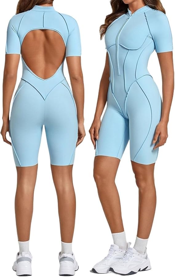 Body d'exercice combinaison une pièce anti frottement pour fitness femme