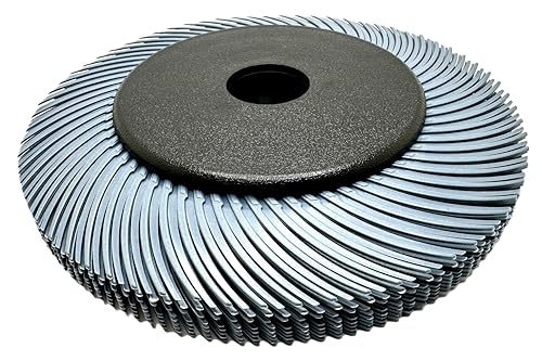 Image of Radial Bristle Brush, 6 in x 1 /2 in x 1 in 400 Grit (Blue) with Adapter, Type C Curved Bristle (Pack of 1)