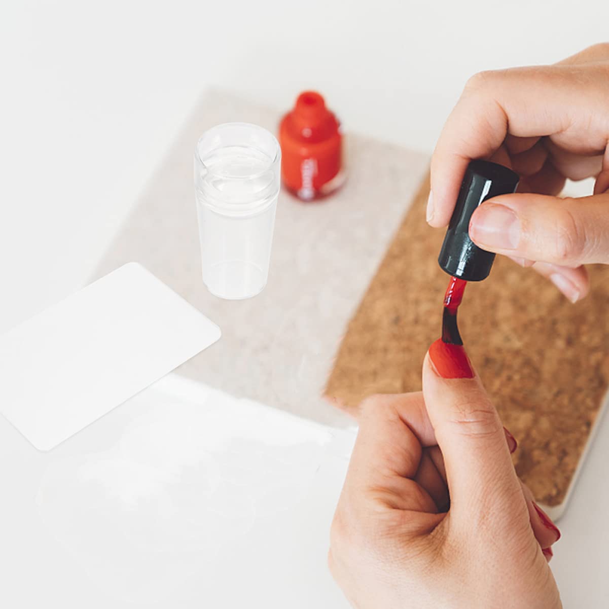 Healeved 10sets Timbri Per Unghie Silicone Strumenti Per Nail Art Per Manicure Francese Facile Da Usare Per Casa e Salone Di Bellezza Design Morbido e Adatto Curve Unghie