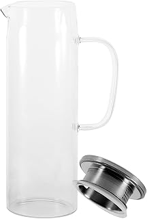 Healifty Large Capacity High Borosilicate Glass Pitcher Cold Water Kettle Lemon Juice Container for Dinner Parties Bbq Office