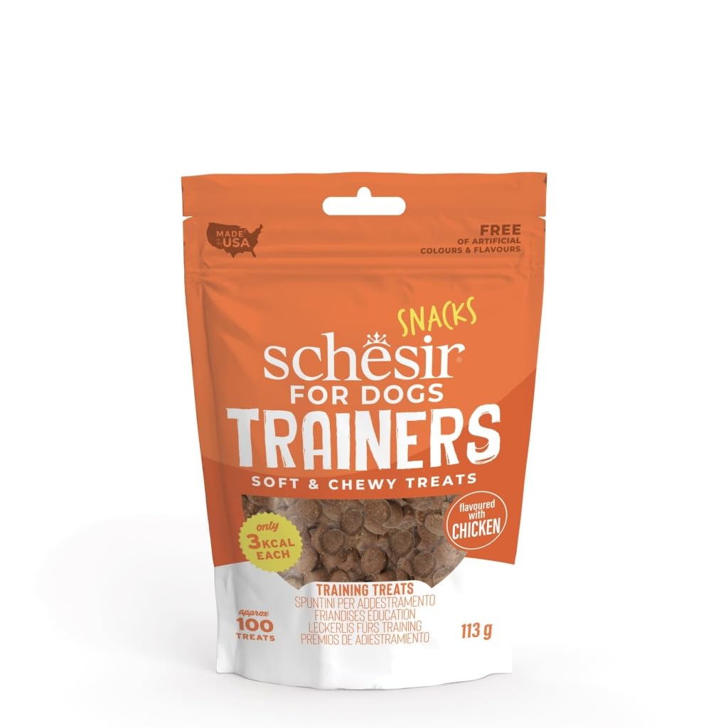 Schesir Cane Snack | Varietà Jerky E Trainers | Vari Sapori | Confezione da 6 pezzi | (6 x 113 g, pollo)