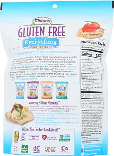 Milton’s Gluten Free Crackers (Everything). Everything Bagel-Inspired Gluten-Free Grain Baked Crackers (Single Pack, 4.5 Oz). #TOP3