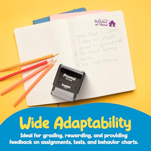 Promot Teacher Stamp - Self Inking Teacher Stamps for Kids, Classroom, or Homeschool Use - Encouraging âPractice at Homeâ Feedback Tool for Teachers, Grading Stamps for Teachers & Rewards - Image 6