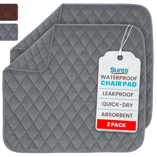 Sures Waterproof Chair Pads for Incontinence (22 x 21) - Washable