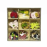 jeweils 4 stk von jeder Sorte RiloStore 36 STK Silvesterdeko Holz Glücksbringer Hufeisen PIlz Kleeblatt Glücksschwein Schornsteinfeger Holzteile Streuteile