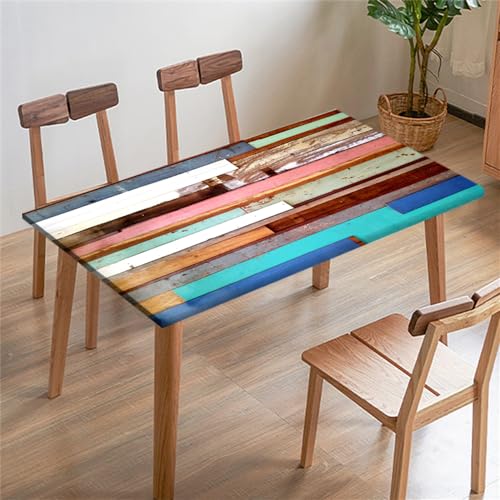 Morbuy Nappe Rectangulaire Impression avec Bord Élastique, Nappe Rectangulaire Ajustée Nappe de Table Antidérapante Anti Tache pour Extérieur, Terrasse...