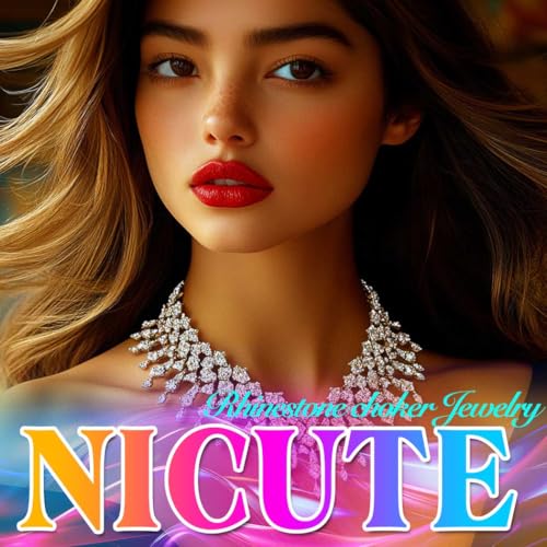 Nicute Rhinestone Choker Necklace Silver Crystal Necklaces Bling Wedding Prom Necklace Jewelry for Women3