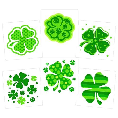 4Es-Novelty-Shamrock-Tattoos-Individually-Wrapped-Bulk-St-Patricks-Day-Tattoos-Party-Favors-for-Kids-Gifts-Adults-Face-Tattoos-Irish-Accessories-72-Pack-Green