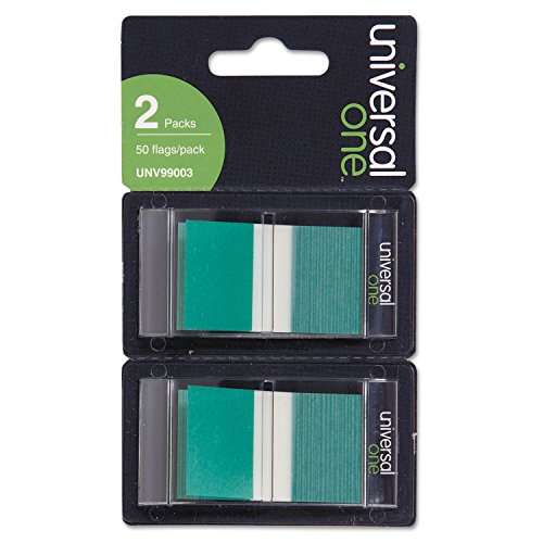 Marque-pages verts distributeur de 50 drapeaux pour indexation de documents