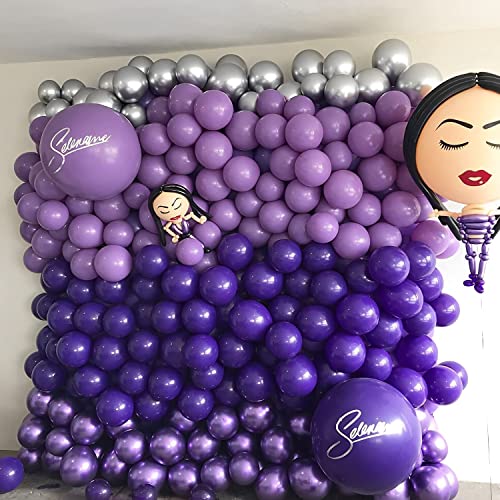 Image of Voircoloria 105pcs Dark Purple Balloons 12inch Party Latex Balloons for Birthday Baby Shower Halloween Wedding Valentine's Day Party Bachelorette Decorations