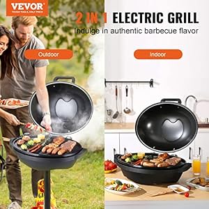 VEVOR Indoor/Outdoor Electric Grill, 1800W 200sq.in Electric BBQ Grill with Zone Grilling Surface, Removable Stand, Non-stick Patio Grill with Adjustable Temperature for Party Camping Yard VEVOR IndoorOutdoor Electric Grill 1800W 200sqin Electric BBQ Grill with Zone Grilling Surface Removable Stand Non stick Patio Grill with Adjustable Temperature for Party Camping Yard