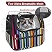 otnrnondcl Rainbow Stripe (3) Cat Backpack Carrier, Pet Backpack for Dog Cat Puppy Kitty, Travel Carrier for Hiking Walking Outdoor Use