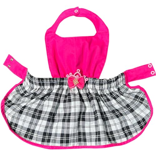 Vestido Pet Roupinha para Cachorro e Gato Roupa Estilosa e Confortável (Rosa Xadrez)