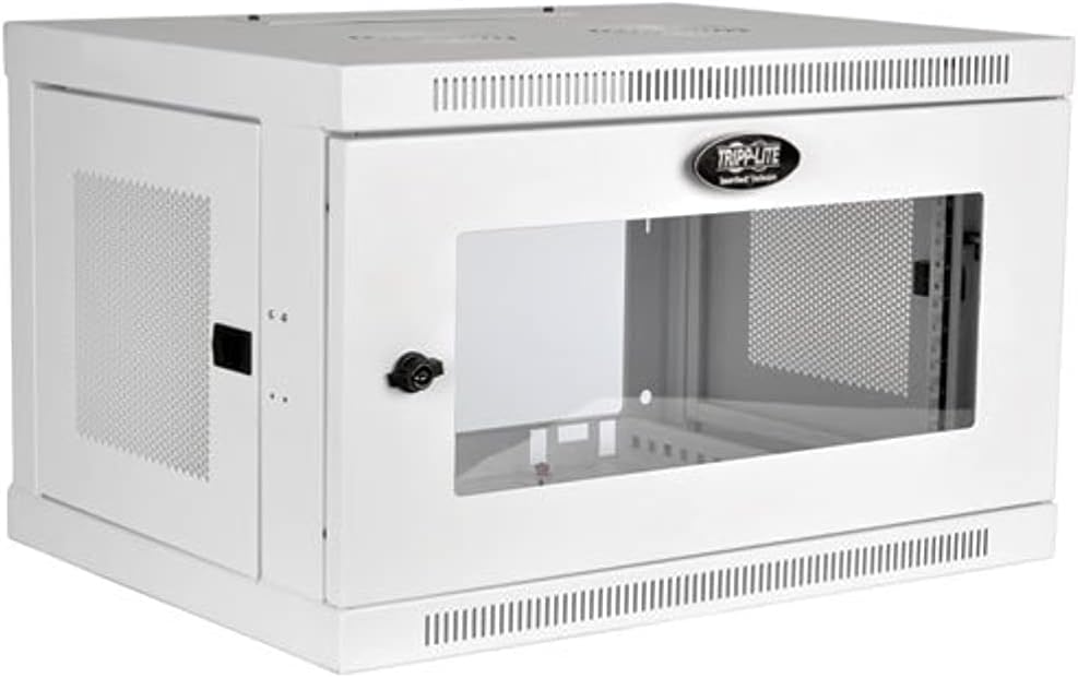 Tripp Lite 6U Wall Mount Rack Enclosure Server Cabinet with Acrylic Glass Window, 16.5" Deep, Switch-Depth, White (SRW6UWG)