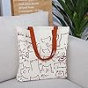Firtink Cat Tote Bag with Zip Canvas Reusable Cat Shopping Bag with Pocket for Women Girls Cat Lover #2