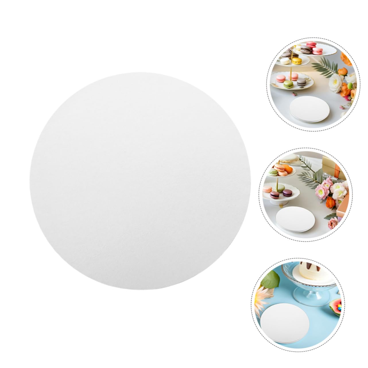 Cabilock Plateaux à Gâteaux Ronds 10 Pouces, Carton Blanc Épais, Lot de 7