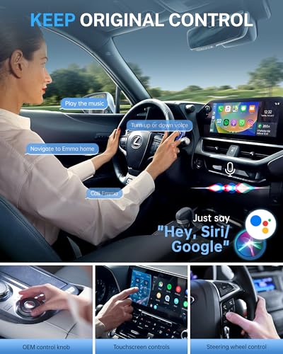 Image of Jemluse Wireless Carplay Adapter 2 in 1, Wired to Wireless Car Play & Android Auto, Plug & Play Bluetooth 5.3 & 5.8Ghz WiFi Stable & No Delay for Apple CarPlay /Android Auto Wireless Adapter for Car