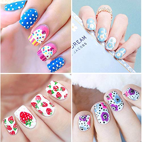 HQdeal 5 Stks Nail Dotting Pen, Dotting Painting Pen Polish Carving Tool, Nail Art Dotting Tool, Nail Polish Paint… - Afbeelding 8