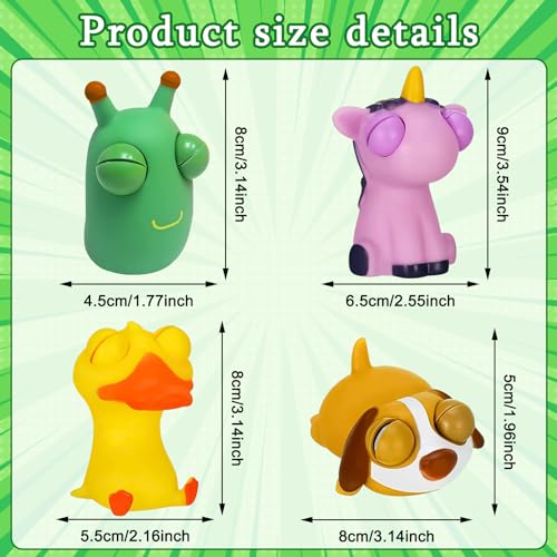 TECHEEL Squeeze Spielzeug 4 Stück Anti Stress Spielzeug Popping Out Eyes Squeeze Toys Stress Squeeze Spielzeug Pinch-Spielzeug Augen Out Stressbälle für Kinder Erwachsene Angst Stressabbau Stressball