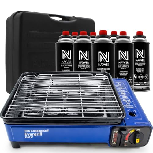 Camping Gasgrill Evergrill mit 8 Gaskartuschen (MSF-1A)