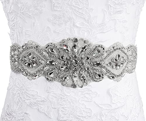 Lovful Bridal Belt For Dresses, Wedding Dress Belt Sash For Women, Crystal Beaded And Rhinestone Belts,White #TOP21